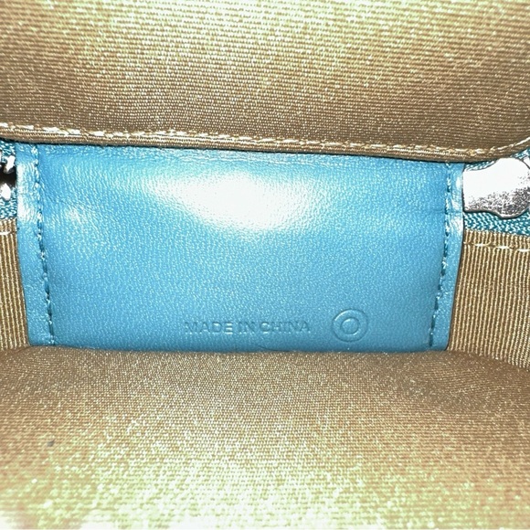 Coach Mini Triple Pill Case Khaki Signature C's With Blue Trim With Pill Bottles - Picture 12 of 15